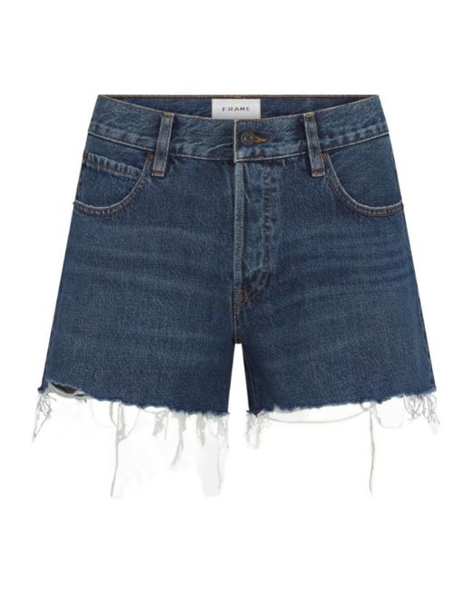 FRAME Blue The Long Hang Shorts