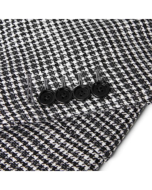 Tom Ford Gray Houndstooth Blazer With Notch Lapels for men