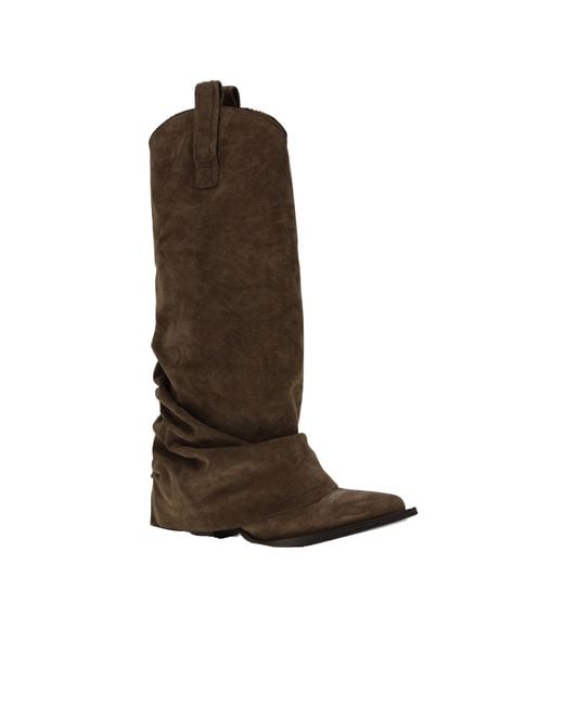 R13 Brown Slouchy Cowboy Boots