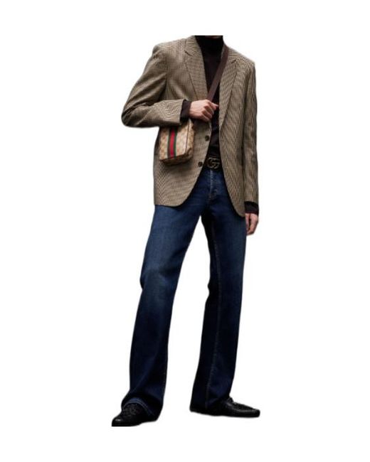 Gucci Brown Checked Single-Breasted Blazer for men