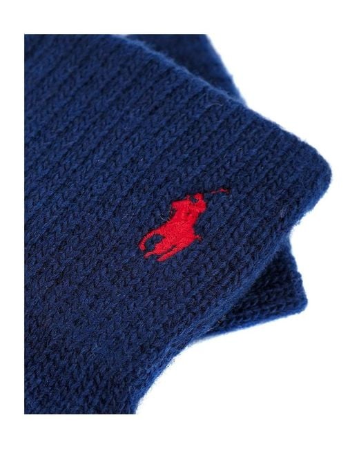 Polo Ralph Lauren Blue Ribbed Gloves for men