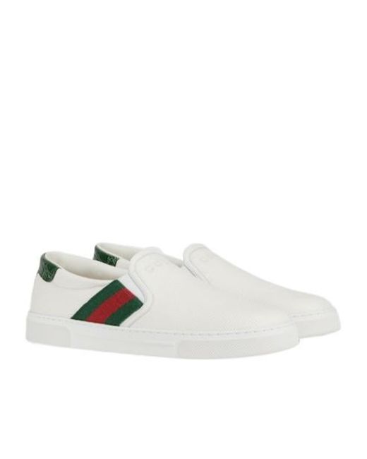 Gucci White Ace Slip-On Sneaker, Fabric for men