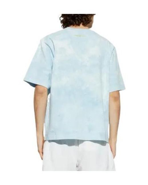 Casablanca Blue T Shirt With Printed T-Shirt for men