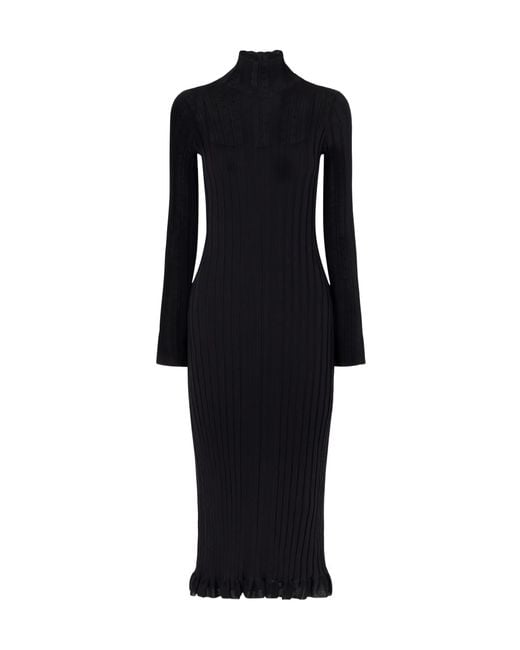 Proenza Schouler Black Monet Ribbed Knit Dress