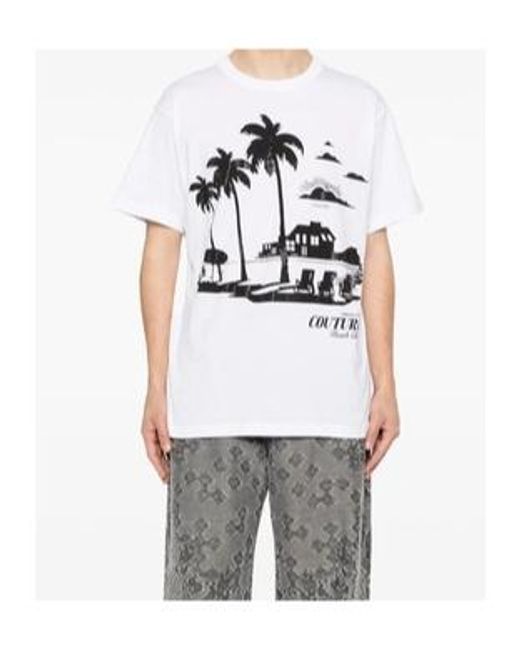 Versace White Jeans Couture Graphic Print T-Shirt for men