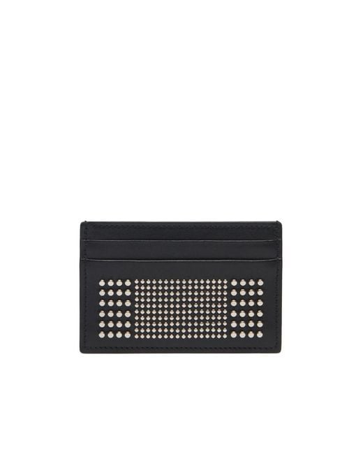 McQueen Black Stud-Detailed Card Holder for men