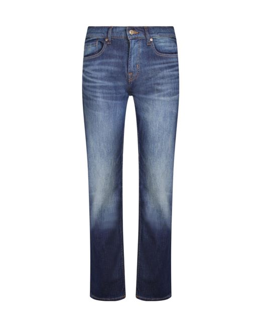 7 For All Mankind Blue Faded-Effect Jeans for men