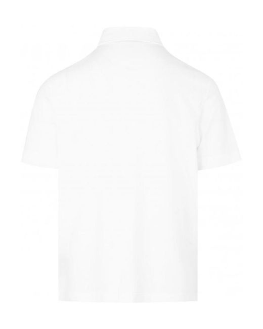 Palm Angels White Sartorial Tape Logo Detailed Polo Shirt for men