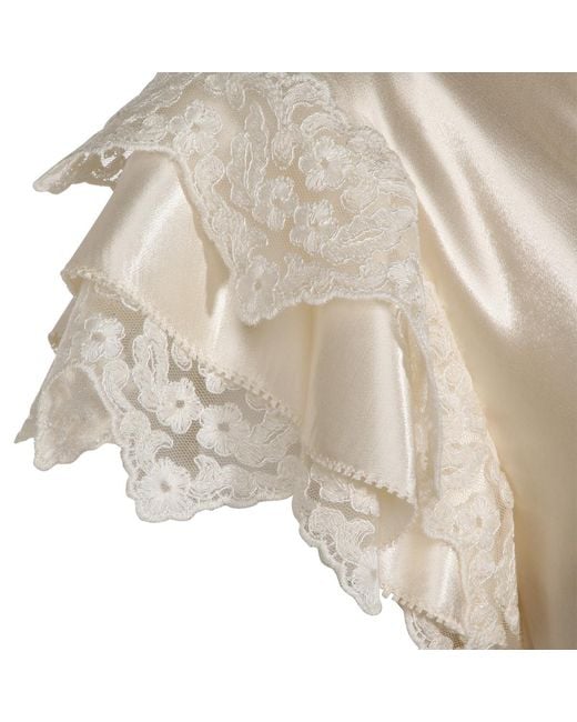 Alberta Ferretti Natural Lace-Detailed Dress