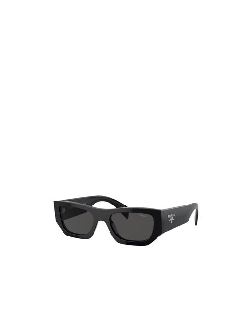 Prada Black Logo Rectangular Sunglasses for men