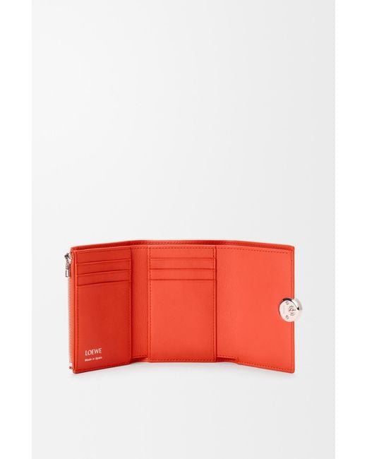 Loewe Red Pebble Small Vertical Wallet