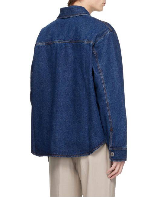 AMI Blue Ami De Coeur Denim Overshirt for men