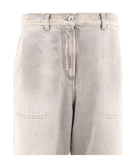The Attico Gray The High-Waist Distressed Effect Jeans