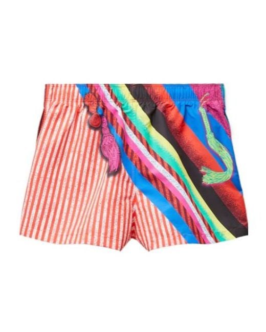 Versace Blue Printed Swim Shorts for men
