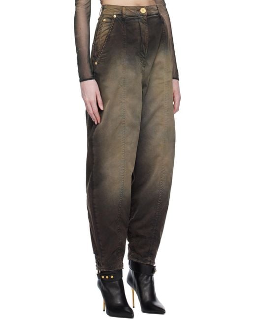Balmain Brown Tie-Dye Baggy Denim Jeans