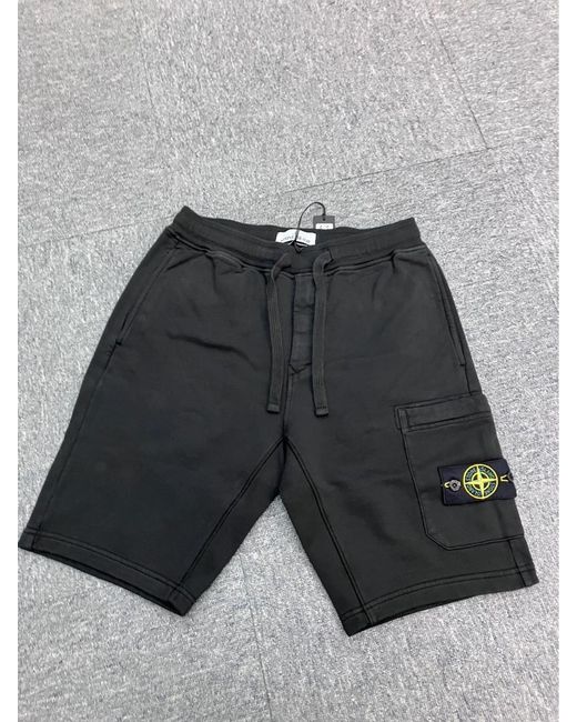 Stone Island Black Logo Patch Bermuda Shorts for men
