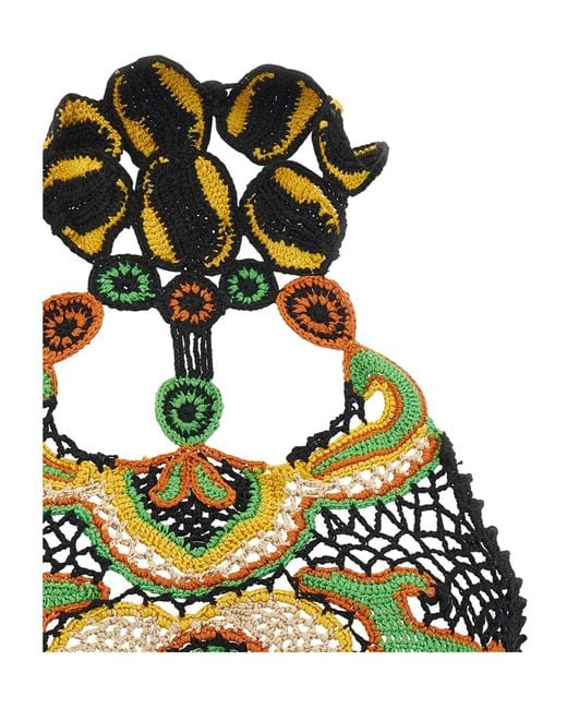 Etro Green Crochet Halterneck Crop Top