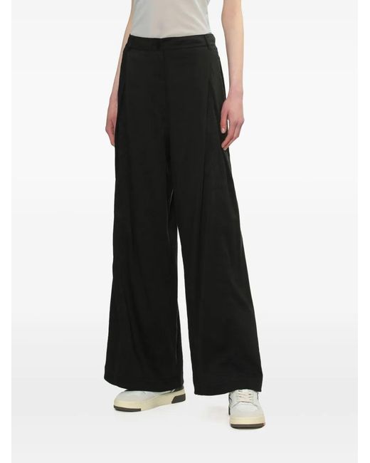Low Classic Black Wide-Leg Trousers