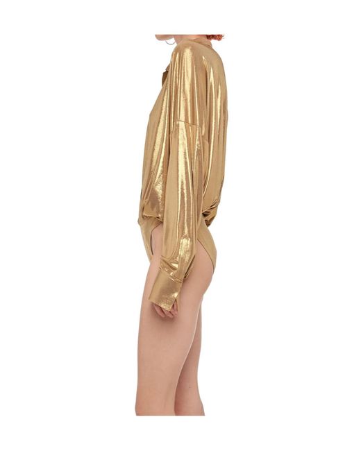 Norma Kamali Natural Deep V-Neck Bodysuit