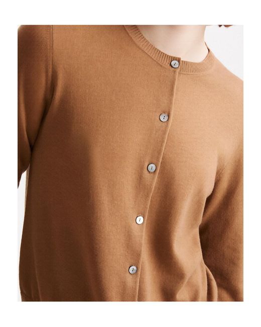 Marella Brown Button-Front Long-Sleeve Knit Top