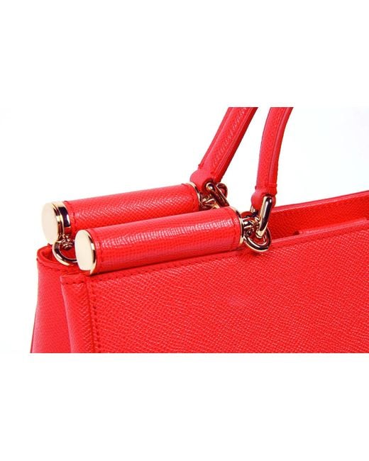 Dolce & Gabbana Red Logo Details Handbag