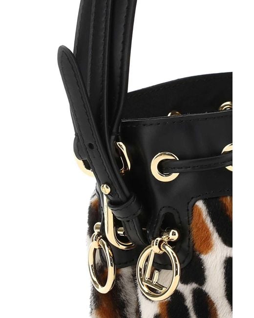 Fendi Black Mon Tresor Animal Printed Mini Bag
