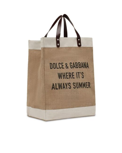 Dolce & Gabbana Multicolor Logo-Printed Open Top Tote Bag for men