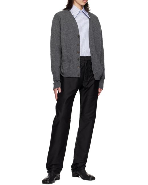 Maison Margiela Black Mid-Rise Slim Cut Trousers for men