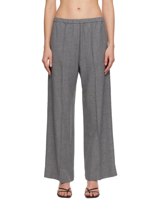 Totême Gray Totême Drawstring Straight Leg Trousers