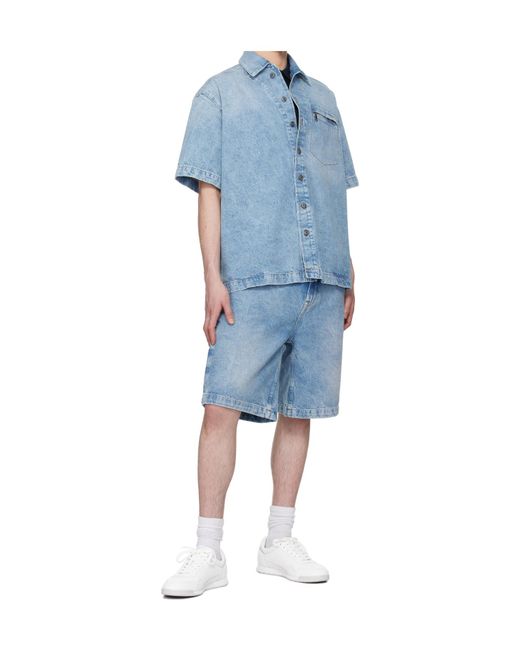 Boss Blue Welt-Pocket Denim Shorts for men