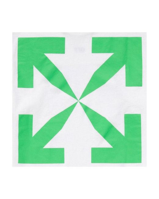 Off-White c/o Virgil Abloh Green Graphic-Print Cotton T-Shirt for men