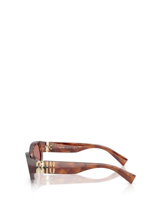 Miu Miu Pink Eyewear Rectangular Frame Sunglasses