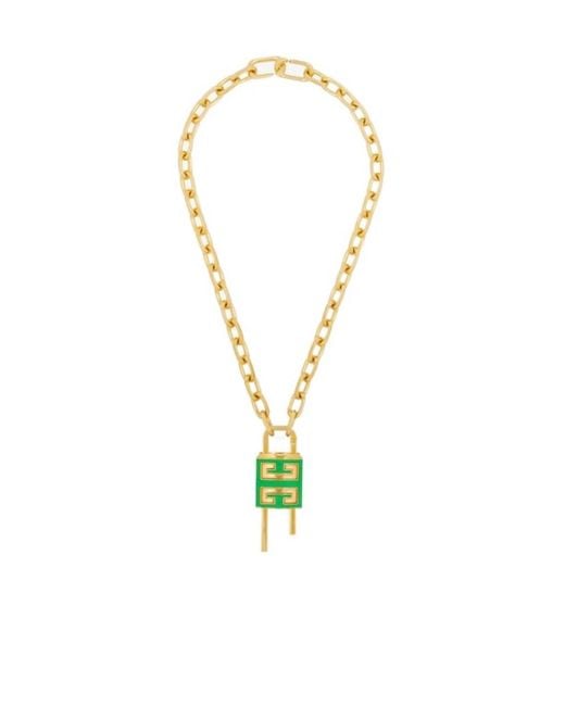 Givenchy White Lock Necklace With 4G Padlock for men