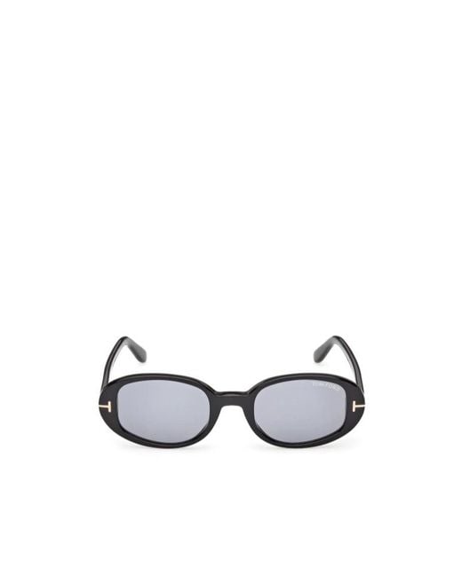 Tom Ford White Eyewear Iggy Oval Frame Sunglasses