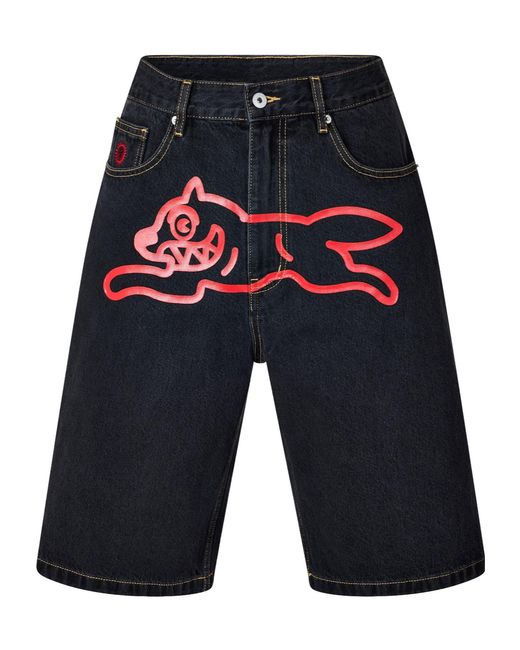 ICECREAM Blue Denim Shorts With Belt Loops for men