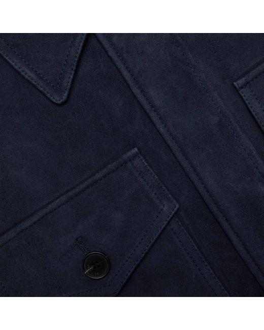 Self-Portrait Blue Suede Oversized Jacket