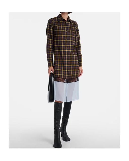 Coperni Multicolor Plaid Shirt Dress