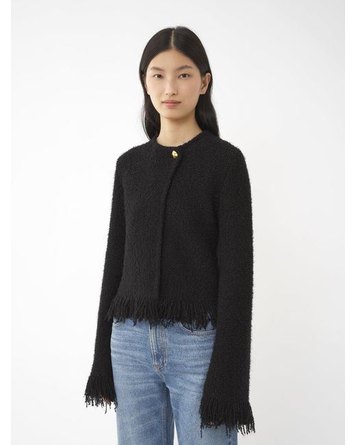 Chloé Black Chloé Tweed Frayed Edge Jacket