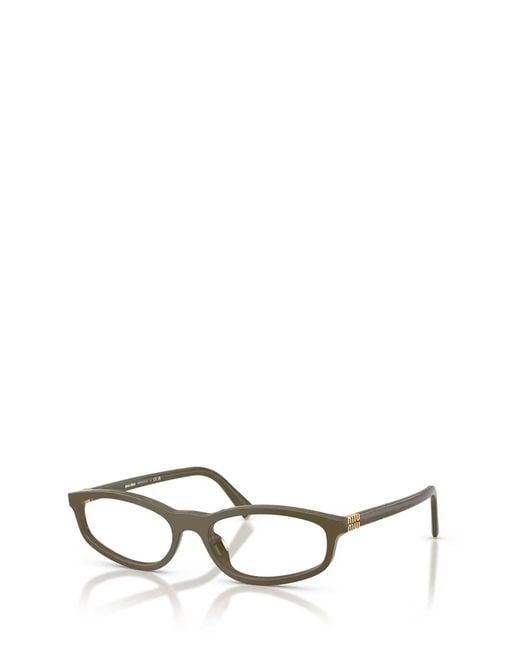 Miu Miu White Eyewear Oval Frame Glasses for men