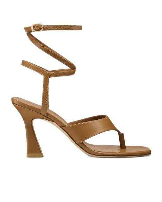 Stuart Weitzman Metallic Vinnie Wrap Thong 85