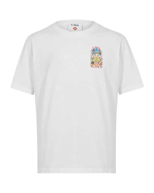 Casablanca White Printed T-Shirt for men