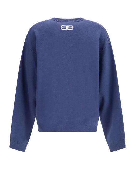 Balenciaga Blue Crewneck Sweatshirt for men