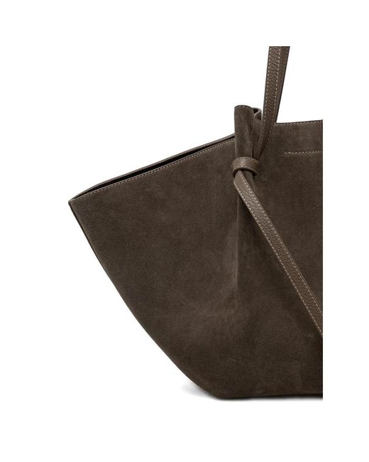 Yuzefi Brown Large Mochi Suede Shoulder Bag