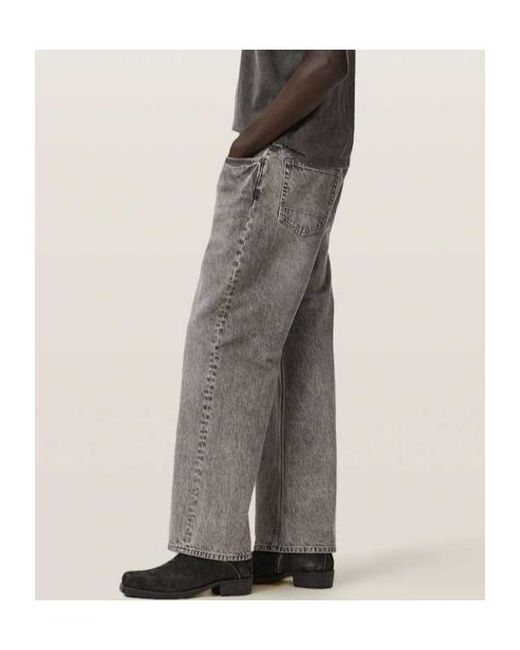 AllSaints Gray Lenny Wide Leg Denim Jeans for men