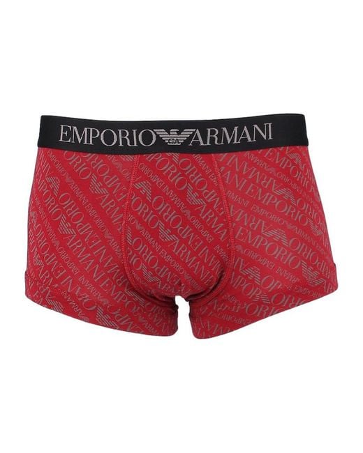 Emporio Armani Red Elastic Waist Underwear for men