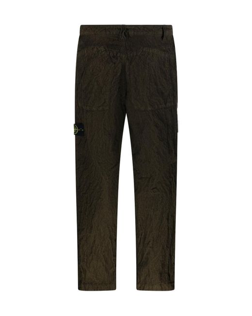 Stone Island Black Belt Loops Slacks for men