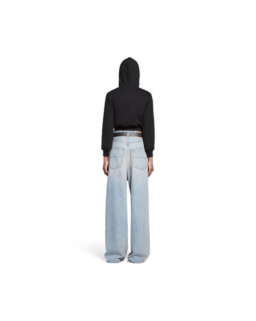 Balenciaga Blue Logo Patch Baggy Jeans for men