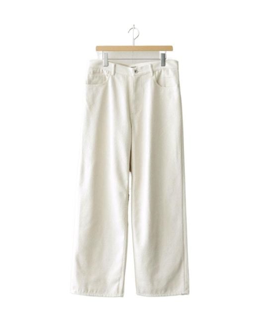 Auralee White Wide-Leg Jeans for men