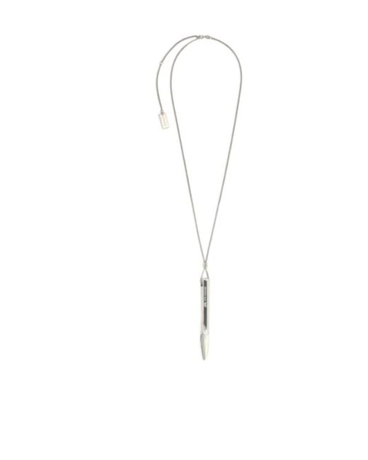 Lemaire White Aubock Pen-Pendant Necklace