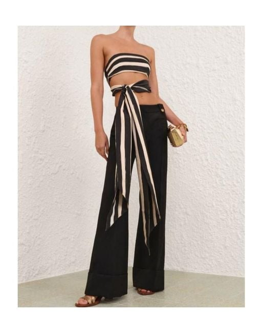 Zimmermann Black Rebellion Low-Rise Flare Pant